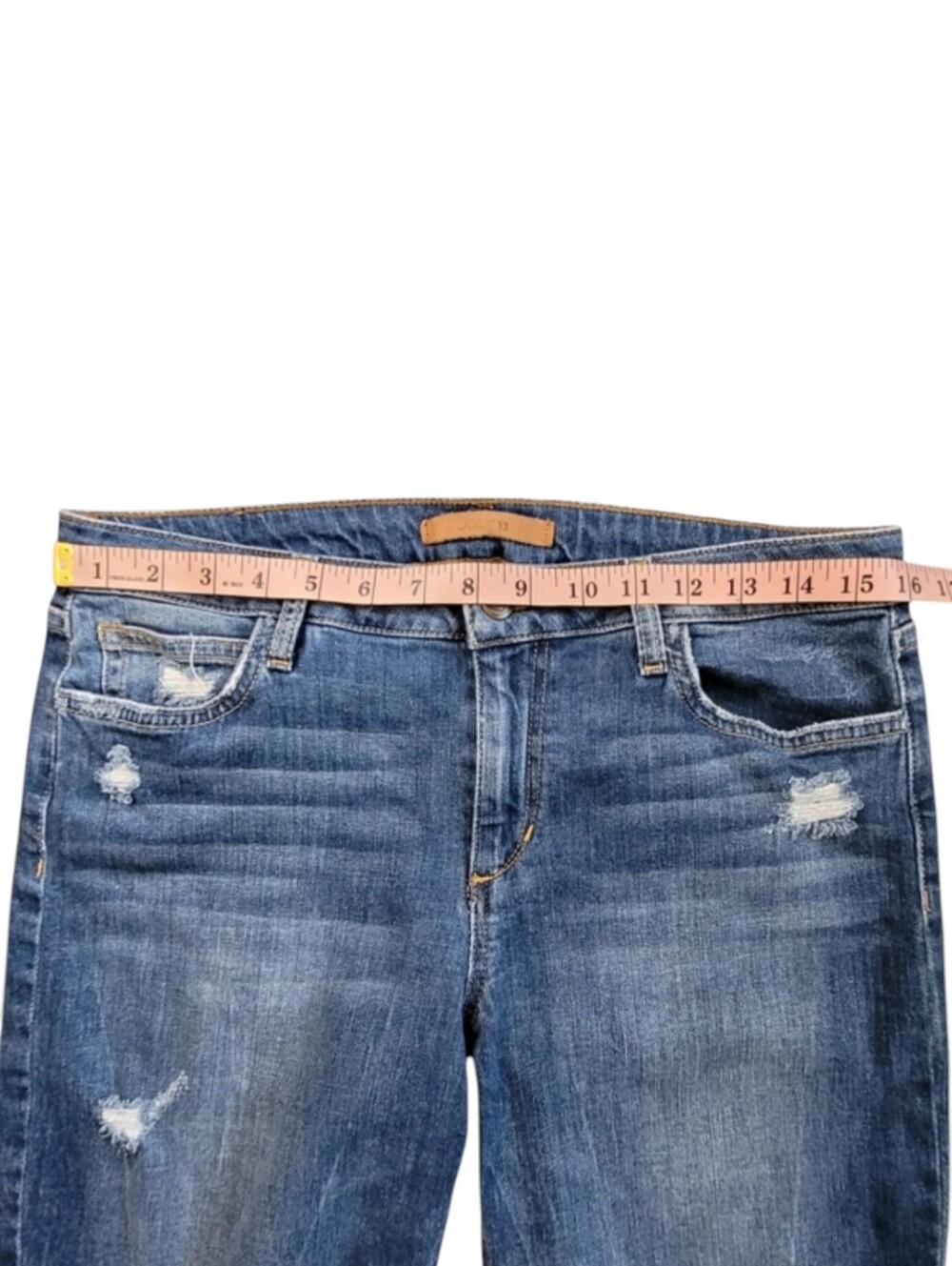Joe’s Jeans The Finn Bermuda Shorts 29 Mid Rise Frayed Distressed Denim - Picture 14 of 16